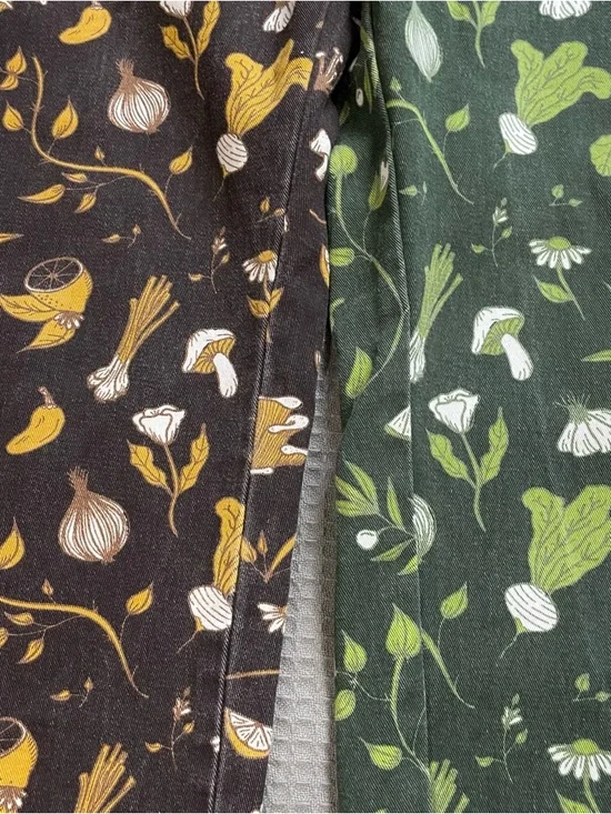 Big Bud Press Work Pants Two Tone Cookbook Print Small Womens Green Brown Multi - Picture 4 of 10